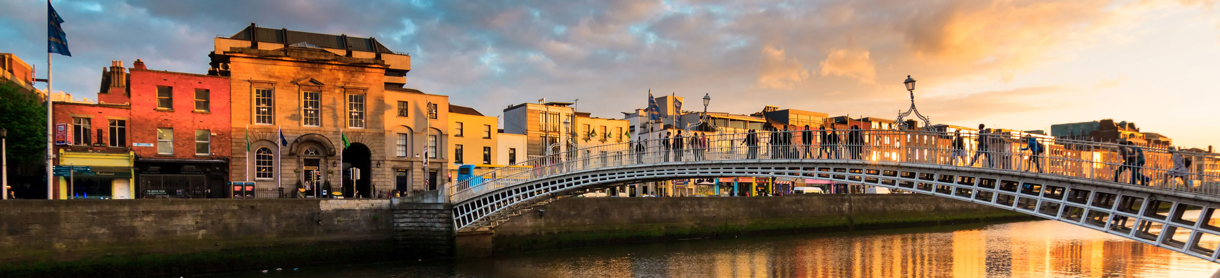 Dublin city and Ha'penny Bridge